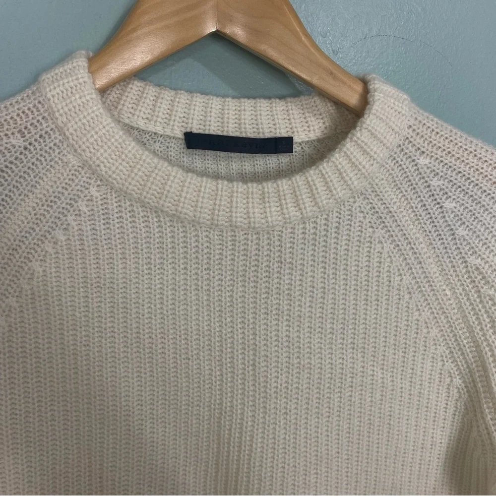 Jenni Kayne Cashmere Fisherman Sweater Cream Ivory Sz Small Knit Jumper Crewneck